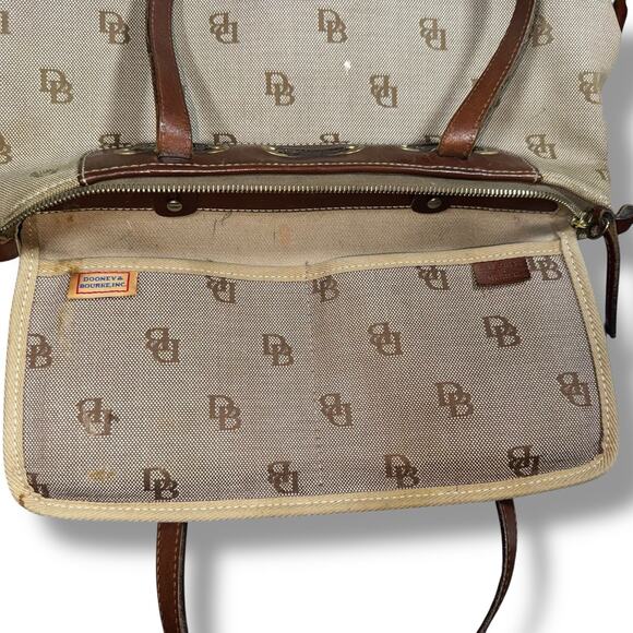 Dooney & Bourke Large Tassel Canvas Tote Bag Beige Brown Y2K — Read Description - Picture 15 of 15